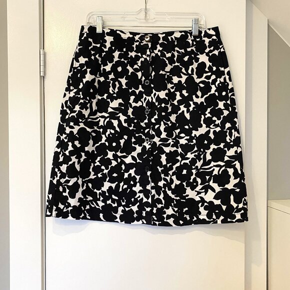 Tommy Hilfiger Black & White Buttoned Skirt - Size 10 - Picture 1 of 5